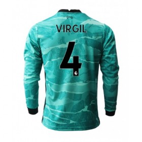 Billige Fotballdrakter Liverpool Virgil van Dijk 4 Bortedraktsett 2020/21 Langermet